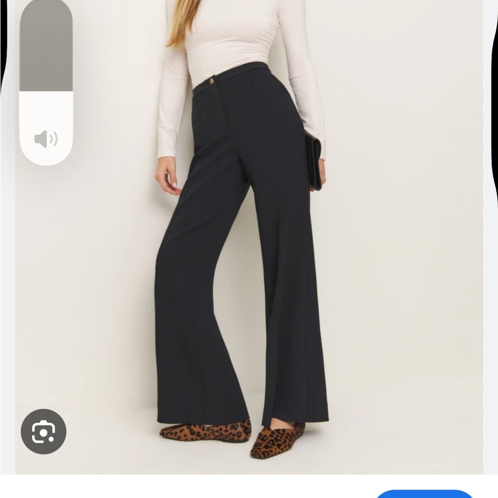 Reformation Black teddy pants